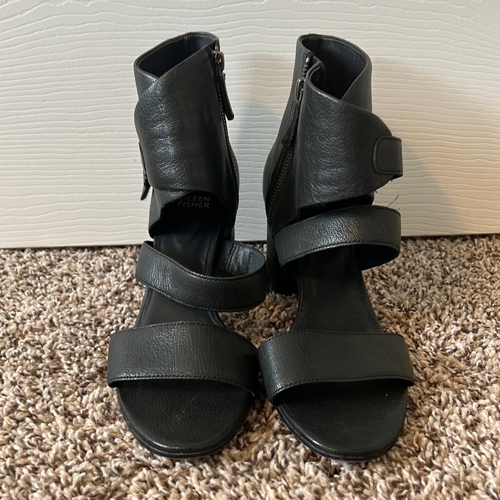 Black Leather Heels